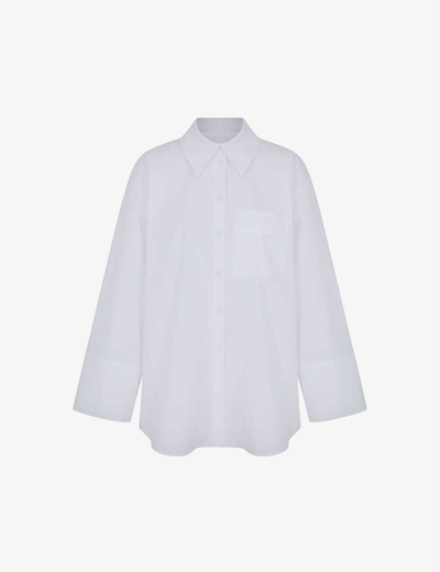 Aligne Geenie Oversized Flared-sleeve Organic Cotton Shirt In White