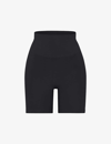 Skims Smoothing Mid-rise Stretch-woven Shorts In Eclipse