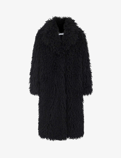 Aligne Gibb Wide-collar Relaxed-fit Faux-fur Coat In Black