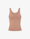 Skims Smoothing Scoop-neck Stretch-woven Tank Top In Sienna