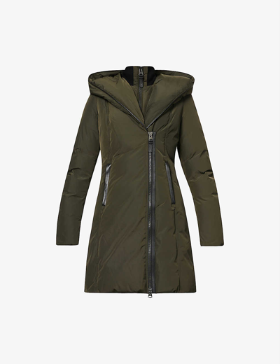 Mackage Kay Quilted Regular-fit Shell-down Hooded Coat In Army