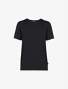 7 For All Mankind Regular-fit Cotton-blend T-shirt In Black