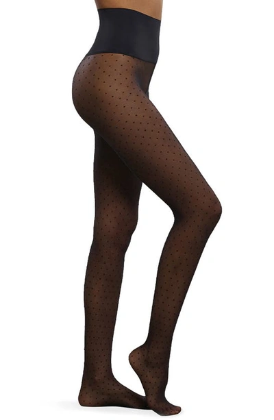 Commando Chic Dot Sheer Tights In Black