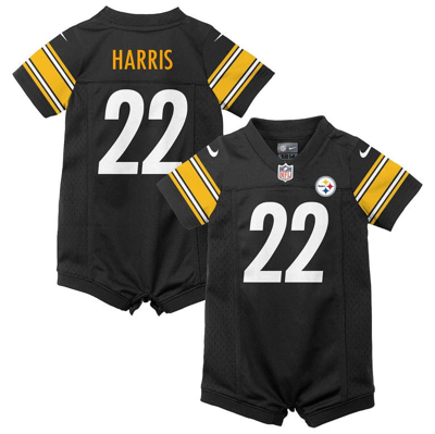 Nike Babies' Newborn & Infant  Najee Harris Black Pittsburgh Steelers Game Romper Jersey