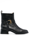 SEE BY CHLOÉ LEATHER BUCKLED BOOTS
