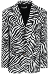 Alessandra Rich Oversized Velvet Zebra Print Jacket In Multicolor