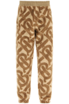 Burberry Tapered Twill-trimmed Logo-print Fleece Sweatpants In Beige