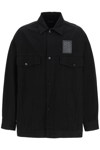 Raf Simons Denim Jacket With Leather Patch In Black