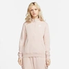 Nike Women's Sportswear Club Fleece Half-zip Sweatshirt In Pink Oxford/white