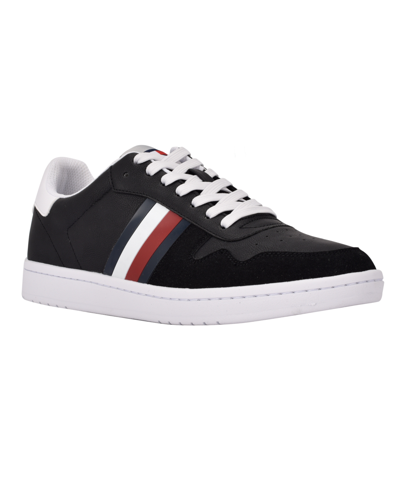 Tommy Hilfiger Men's Lauro Perforated Detail Lace Up Sneakers Men's Shoes In Navy