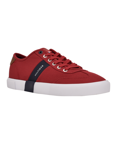 Tommy Hilfiger Men's Pandora Lace Up Low Top Sneakers In Red