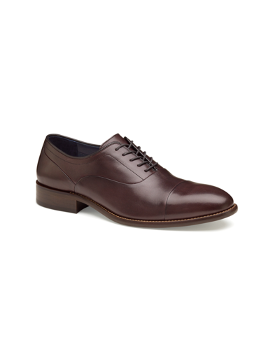 Johnston & Murphy Stockton Mens Leather Lace-up Oxfords In Burgundy