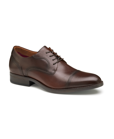 Johnston & Murphy Stockton Mens Leather Lace-up Oxfords In Mahogany