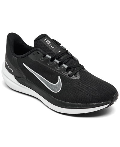 Nike Women's Air Zoom Winflo 9 Running Sneakers From Finish Line In Black
