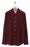 Robert Graham Bayview Cotton Button-up Shirt In Burgundy