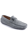 Bruno Magli Men's Xander Horse-bit Strap Leather Drivers In Dark Gray Suede