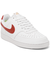 Nike Women's Court Vision Low Next Nature Casual Sneakers From Finish Line In Summit White/cinnabar