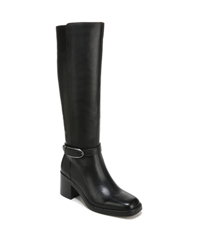 Naturalizer Elliot Womens Leather Square Toe Knee-high Boots In Black