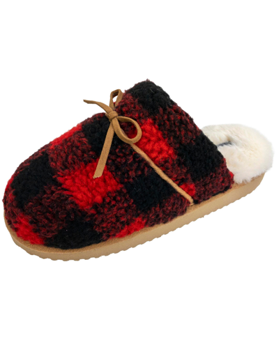 Izod Women's Dana Sherpa Scuff Slippers In Red