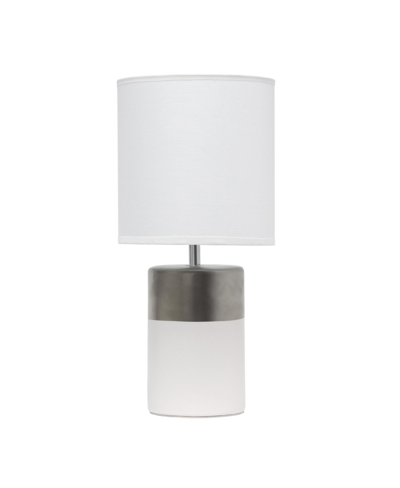 Simple Designs Two Toned Basics Table Lamp In Off White And Silver-tone