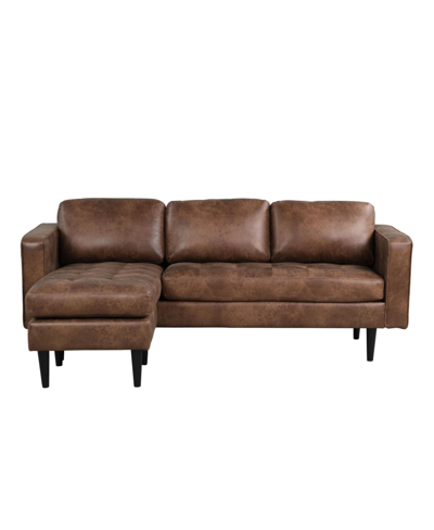 Lifestyle Solutions Maya Sectional Sofa With Reversible Chaise In Brown