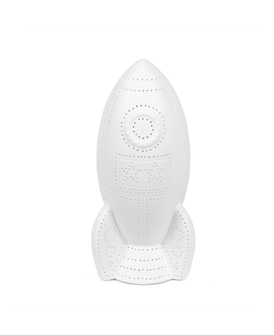 Simple Designs Rocketship Table Lamp In White