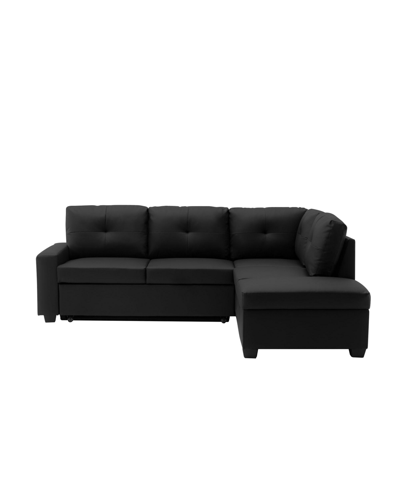 Lifestyle Solutions Serta Misty Convertible Sectional Sofa With Storage, 2 Piece Set In Black