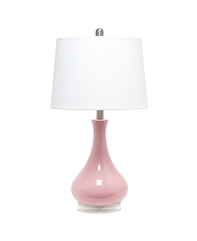 Lalia Home Droplet Table Lamp With Fabric Shade In Rose