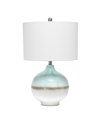 Lalia Home Laila Home Bayside Horizon Table Lamp With Fabric Shade In Aqua/brown White