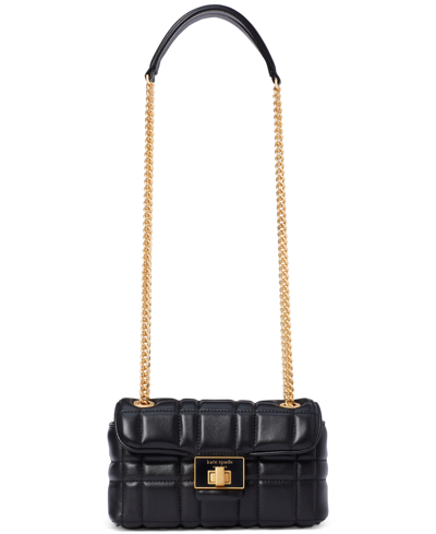 Kate Spade Small Evelyn Quilted Leather Shoulder Bag In Black
