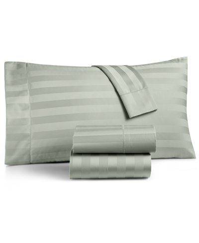 Charter Club Damask 1.5" Stripe 550 Thread Count 100% Cotton 4-pc. Sheet Set, Queen, Created For Macy's In Glacier