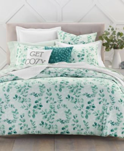 Charter Club Damask Design Eucalyptus 100 Cotton Duvet Cover Sets Bedding In Fern