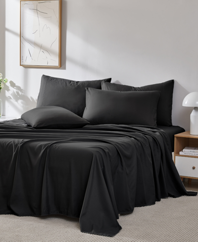 Southshore Fine Linens Vilano 21" Extra Deep Pocket 6-piece Sheet Set, California King In Black