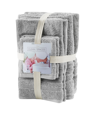 Clean Spaces Nurture Microbial Resistant 6-pc. Bath Towel Set, 30" X 54" In Gray