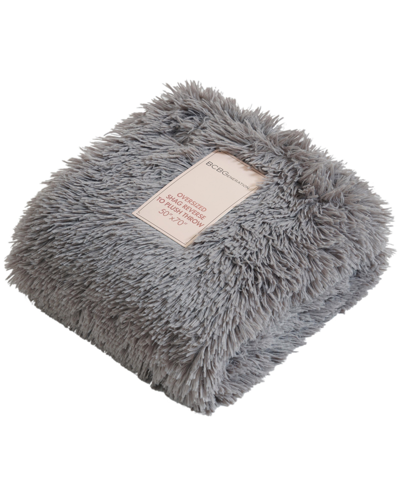 Bcbgeneration Shaggy Reversible To Plush Throw Blanket, 50" X 70", Created For Macy's In Ash Gray