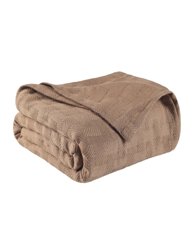Superior Basket Weave All Season Cotton Blanket, Full/queen In Taupe