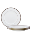Noritake Rochelle Platinum Set Of 4 Salad Plates, Service For 4 In White