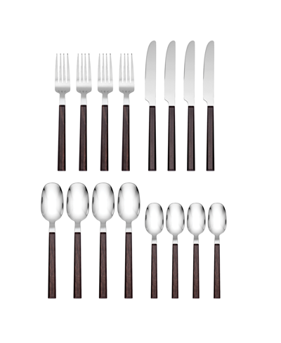 Hampton Forge Henley 16 Piece Set, Service For 4 In Brown And Dark Brown