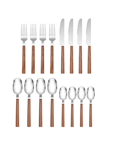 Hampton Forge Henley Light Wood 16 Piece Set, Service For 4 In Brown And Light Brown