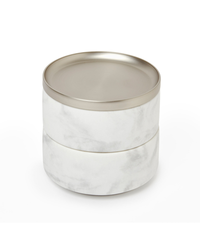 Umbra Tesora Jewelry Box In White/metallic Nickel