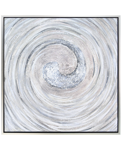 Empire Art Direct Swirl Textured Metallic Hand Painted Canvas Wall Art, 36" X 36" In Silver-tone