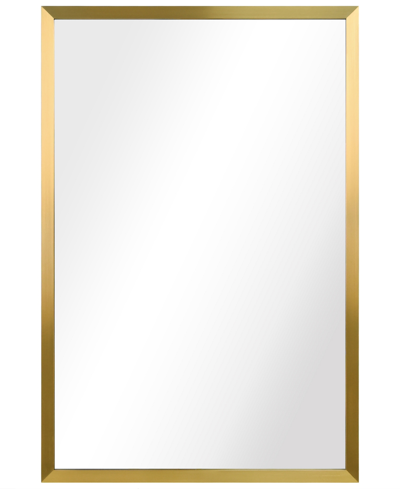 Empire Art Direct Contempo Brushed Stainless Steel Rectangular Wall Mirror, 24" X 36" In Gold-tone