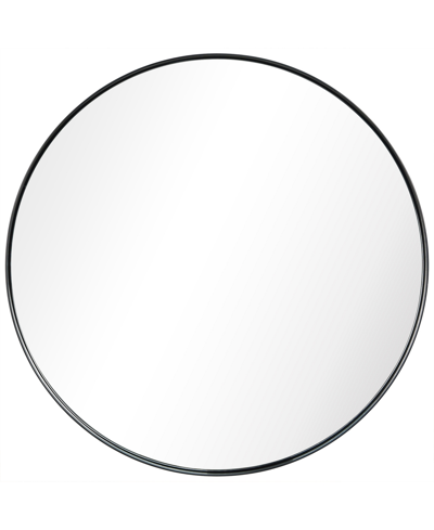 Empire Art Direct Ultra Brushed Stainless Steel Round Wall Mirror, 30" X 30" In Black