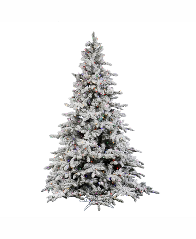 Vickerman 4.5 Ft Flocked Utica Fir Artificial Christmas Tree With 300 Multi Led Lights