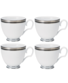 Noritake Austin Platinum Set Of 4 Cups In White Black