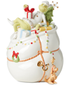 Lenox Grinchie Gifts Cookie Jar, 5.07, Green In Ivory