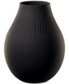 Villeroy & Boch Collier Noir Tall Vase In Black