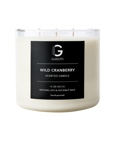Guidotti Candle Wild Cranberry Scented Candle, 3-wick, 16 oz In Clear