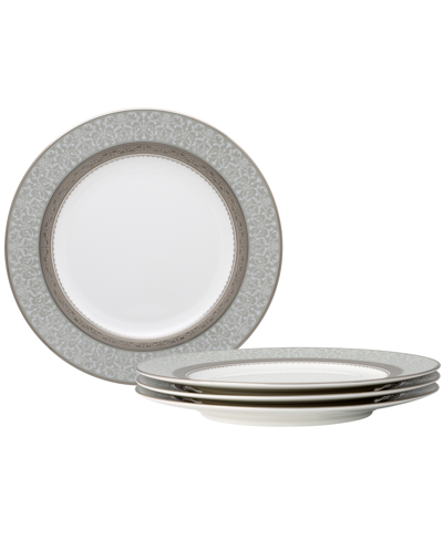 Noritake Odessa Platinum Set Of 4 Accent Plates, Service For 4 In White