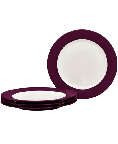 Noritake Colorwave Rim Salad Plates, Set Of 4 In Burgundy